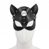 【情趣皮革猫耳面具】BDSM调教角色扮演道具 性感猫女眼罩 万圣节变装派对SM用品